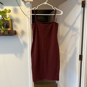 Forever21 Burgundy Bodycon Midi Dress